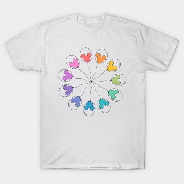 Mouse Balloons T-Shirt by Designed-by-bix